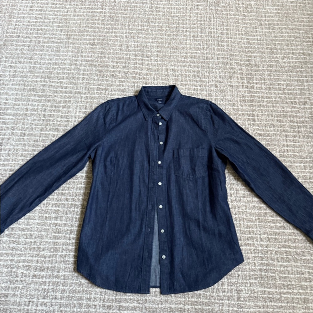 J. Crew Dark Blue Casual Button Down Shirt